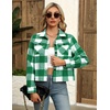 Zeagoo Flannels for Women Cropped Shacket Jacket Fashion Plaid Fall Coat(Z-gw22)