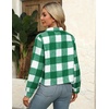 Zeagoo Flannels for Women Cropped Shacket Jacket Fashion Plaid Fall Coat(Z-gw22)