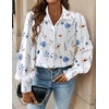 Zeagoo Women Button Down Shirts Casual Long Sleeve Tops Work Blouses(Bf290-white Flowers)