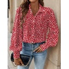 Zeagoo Women Button Down Shirts Casual Long Sleeve Tops Work Blouses(Jh590-red)
