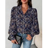 Zeagoo Women Button Down Shirts Casual Long Sleeve Tops Work Blouses(Mz869-navy)