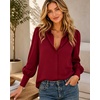 Zeagoo Women Button Down Shirts Casual Long Sleeve Tops Work Blouses(Red)