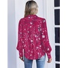 Zeagoo Women Button Down Shirts Casual Long Sleeve Tops Work Blouses(Sf243-rose Red)
