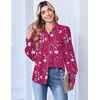 Zeagoo Women Button Down Shirts Casual Long Sleeve Tops Work Blouses(Sf243-rose Red)