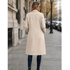 Zeagoo Women Winter Wool Coat Notch Lapel Single-Breasted Mid Long Peacoat(Beige)
