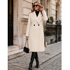 Zeagoo Women Winter Wool Coat Notch Lapel Single-Breasted Mid Long Peacoat(Beige)