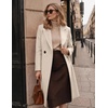 Zeagoo Women Winter Wool Coat Notch Lapel Single-Breasted Mid Long Peacoat(Beige)