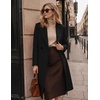 Zeagoo Women Winter Wool Coat Notch Lapel Single-Breasted Mid Long Peacoat(Black)