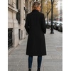 Zeagoo Women Winter Wool Coat Notch Lapel Single-Breasted Mid Long Peacoat(Black)
