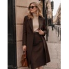 Zeagoo Women Winter Wool Coat Notch Lapel Single-Breasted Mid Long Peacoat(Brown)