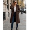 Zeagoo Women Winter Wool Coat Notch Lapel Single-Breasted Mid Long Peacoat(Brown)