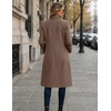 Zeagoo Women Winter Wool Coat Notch Lapel Single-Breasted Mid Long Peacoat(Camel)