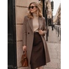 Zeagoo Women Winter Wool Coat Notch Lapel Single-Breasted Mid Long Peacoat(Camel)