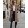 Zeagoo Women Winter Wool Coat Notch Lapel Single-Breasted Mid Long Peacoat(Camel)