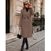 Zeagoo Women Winter Wool Coat Notch Lapel Single-Breasted Mid Long Peacoat(Camel)