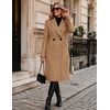 Zeagoo Women Winter Wool Coat Notch Lapel Single-Breasted Mid Long Peacoat(Khaki)