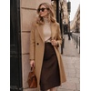 Zeagoo Women Winter Wool Coat Notch Lapel Single-Breasted Mid Long Peacoat(Khaki)