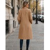 Zeagoo Women Winter Wool Coat Notch Lapel Single-Breasted Mid Long Peacoat(Khaki)