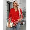 Zeagoo Womens 3/4 Length Sleeve Tops V Neck Tunic Dressy Casual Blouse(Snowflake)