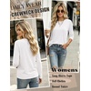 Zeagoo Women’s Casual Shirts Long Sleeve Tops Crewneck Tshirts Fall Clothes(A White)