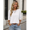 Zeagoo Women’s Casual Shirts Long Sleeve Tops Crewneck Tshirts Fall Clothes(A White)