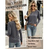 Zeagoo Women’s Casual Shirts Long Sleeve Tops Crewneck Tshirts Fall Clothes(Army Green + Grey + Black)