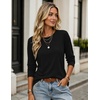 Zeagoo Women’s Casual Shirts Long Sleeve Tops Crewneck Tshirts Fall Clothes(Black)