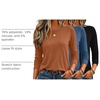 Zeagoo Women’s Casual Shirts Long Sleeve Tops Crewneck Tshirts Fall Clothes(Black+blue+caramel)