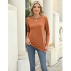 Zeagoo Women’s Casual Shirts Long Sleeve Tops Crewneck Tshirts Fall Clothes(Black+blue+caramel)