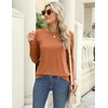 Zeagoo Women’s Casual Shirts Long Sleeve Tops Crewneck Tshirts Fall Clothes(Black+blue+caramel)