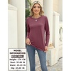 Zeagoo Women’s Casual Shirts Long Sleeve Tops Crewneck Tshirts Fall Clothes(Black+blue+maroon)