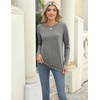 Zeagoo Women’s Casual Shirts Long Sleeve Tops Crewneck Tshirts Fall Clothes(Black+grey+cream)