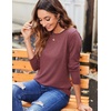 Zeagoo Women’s Casual Shirts Long Sleeve Tops Crewneck Tshirts Fall Clothes(Black+light Green+maroon)