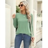 Zeagoo Women’s Casual Shirts Long Sleeve Tops Crewneck Tshirts Fall Clothes(Black+light Green+maroon)