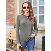 Zeagoo Women’s Casual Shirts Long Sleeve Tops Crewneck Tshirts Fall Clothes(Black+white+grey)