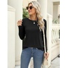 Zeagoo Women’s Casual Shirts Long Sleeve Tops Crewneck Tshirts Fall Clothes(Black+white+grey)