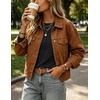 Zeagoo Women’s Casual Shirts Long Sleeve Tops Crewneck Tshirts Fall Clothes(Brown + White + Black)