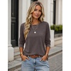 Zeagoo Women’s Casual Shirts Long Sleeve Tops Crewneck Tshirts Fall Clothes(Brown)