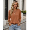 Zeagoo Women’s Casual Shirts Long Sleeve Tops Crewneck Tshirts Fall Clothes(Caramel)