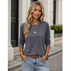 Zeagoo Women’s Casual Shirts Long Sleeve Tops Crewneck Tshirts Fall Clothes(Dark Grey)