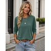 Zeagoo Women’s Casual Shirts Long Sleeve Tops Crewneck Tshirts Fall Clothes(Green)