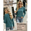 Zeagoo Women’s Casual Shirts Long Sleeve Tops Crewneck Tshirts Fall Clothes(Green)