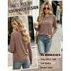 Zeagoo Women’s Casual Shirts Long Sleeve Tops Crewneck Tshirts Fall Clothes(Khaki)