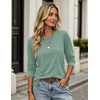Zeagoo Women’s Casual Shirts Long Sleeve Tops Crewneck Tshirts Fall Clothes(Light Green)