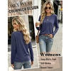 Zeagoo Women’s Casual Shirts Long Sleeve Tops Crewneck Tshirts Fall Clothes(Navy Blue)