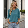 Zeagoo Women’s Casual Shirts Long Sleeve Tops Crewneck Tshirts Fall Clothes(Peacock Blue)