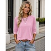 Zeagoo Women’s Casual Shirts Long Sleeve Tops Crewneck Tshirts Fall Clothes(Pink)