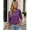 Zeagoo Women’s Casual Shirts Long Sleeve Tops Crewneck Tshirts Fall Clothes(Plum)
