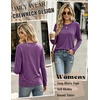 Zeagoo Women’s Casual Shirts Long Sleeve Tops Crewneck Tshirts Fall Clothes(Plum)