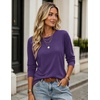 Zeagoo Women’s Casual Shirts Long Sleeve Tops Crewneck Tshirts Fall Clothes(Purple)